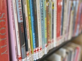 close up shot of spines of Canadian children's books